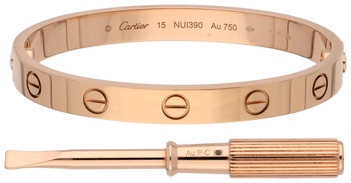 No Reserve - Cartier 18k roségouden love armband.