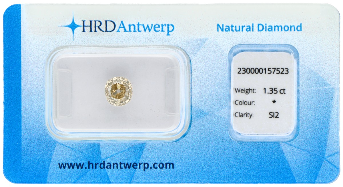 No Reserve - 1.35 ct. HRD-gecertificeerde natuurlijke diamant.