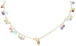 No Reserve - Marco Bicego 'Paradise' collection 18K geelgouden collier met mix aan edelstenen