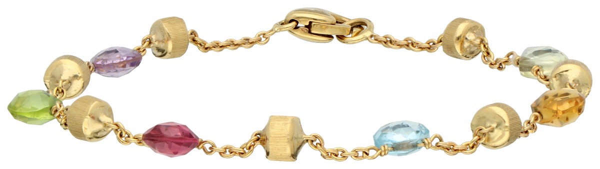 No Reserve - Marco Bicego 'Paradise' collection 18K geelgouden armband met diverse edelstenen.