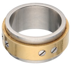 No Reserve - Cartier 18K geelgouden/stalen Santos ring.