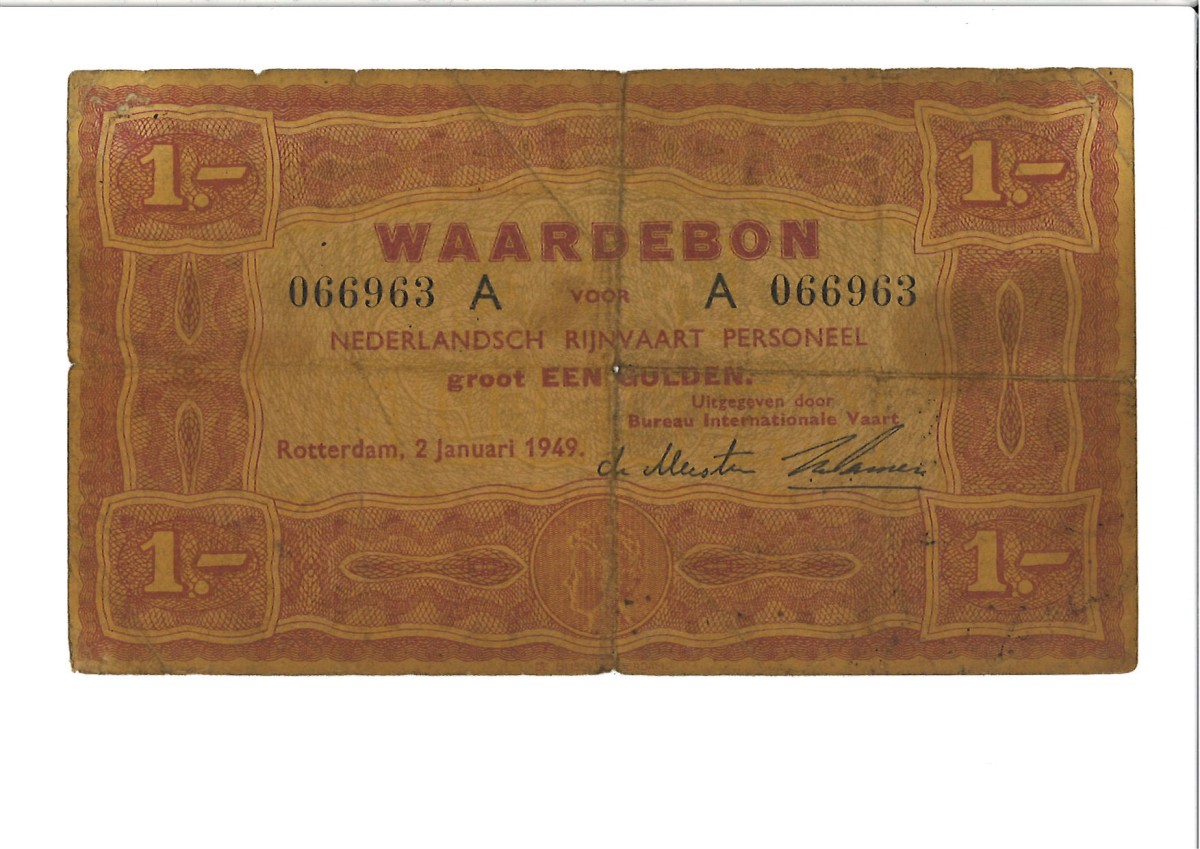 Nederland. 1 Gulden. Waardebon. Type 1949. - Fraai.