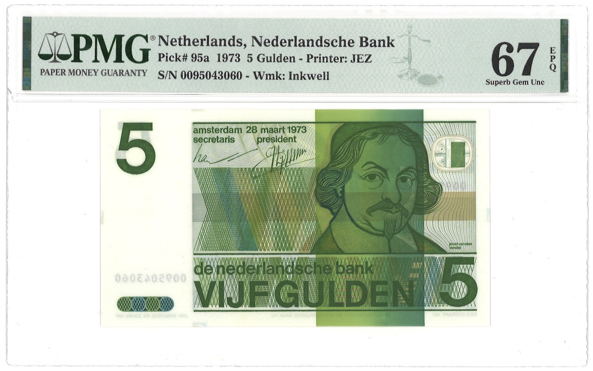 Nederland. 5 Gulden. Bankbiljet. Type 1973. - PMG 67EPQ