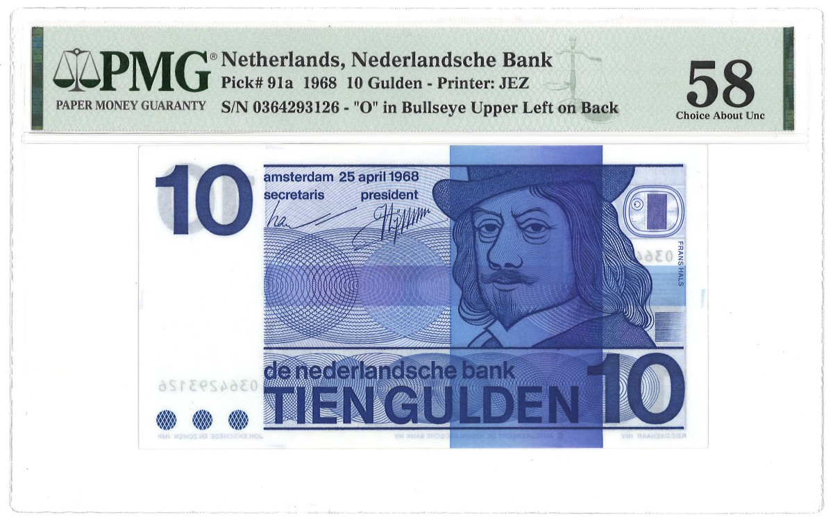 Nederland. 10 Gulden. Bankbiljet. Type 1968. - PMG 58