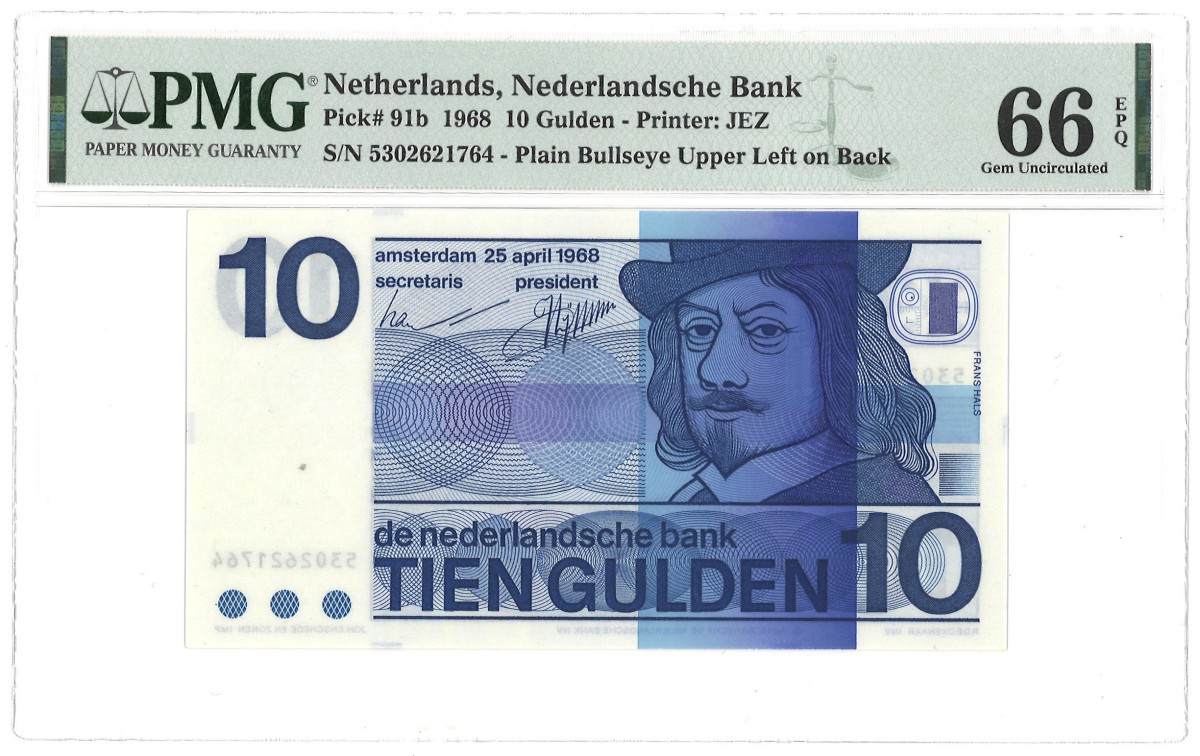 Nederland. 10 Gulden. Bankbiljet. Type 1968. - PMG 66EPQ