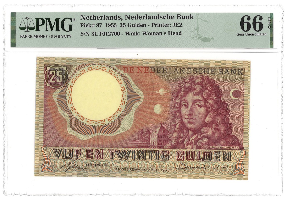 Nederland. 25 Gulden. Bankbiljet. Type 1955. - PMG 66 EPQ