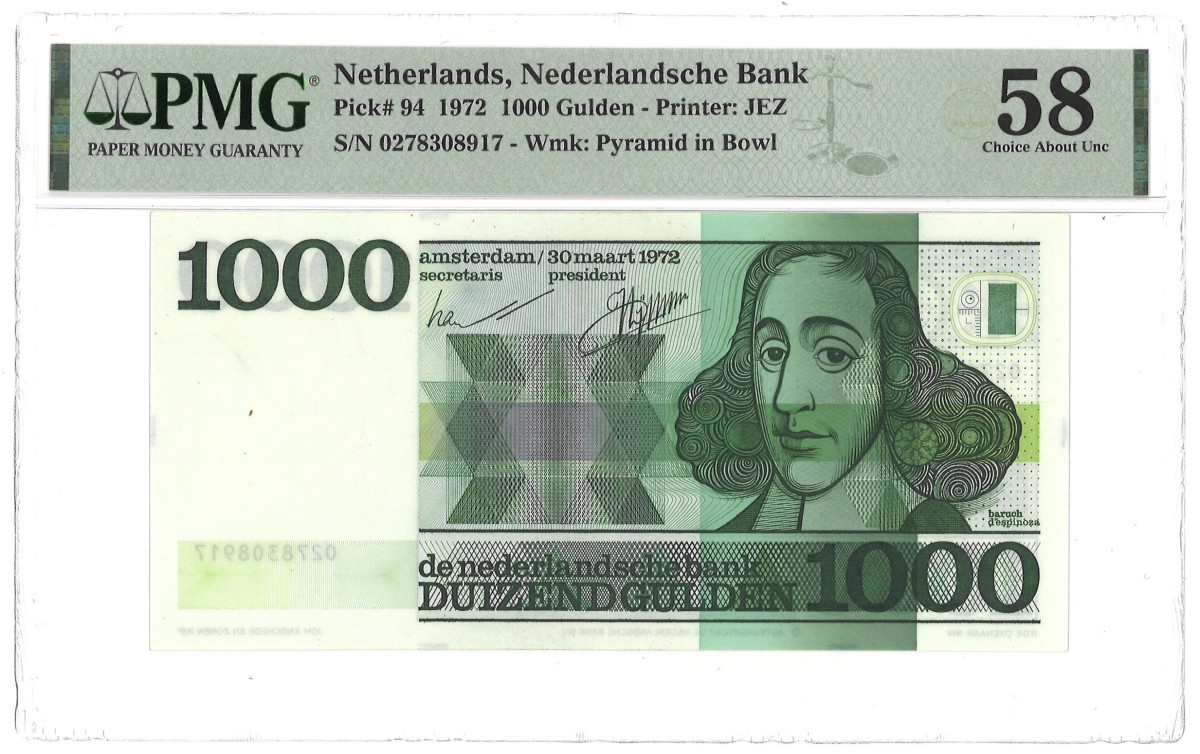 Nederland. 1000 Gulden. Bankbiljet. Type 1972. - PMG 58