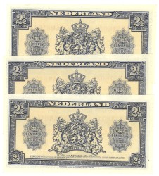 Nederland. 2,50 Gulden. Bankbiljetten. Type 1945. - UNC.