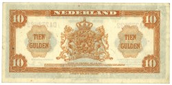 Nederland. 10 Gulden. Bankbiljet. Type 1943. - Prachtig.