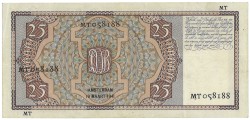 Nederland. 25 Gulden. Bankbiljet. Type 1941. - Zeer Fraai.