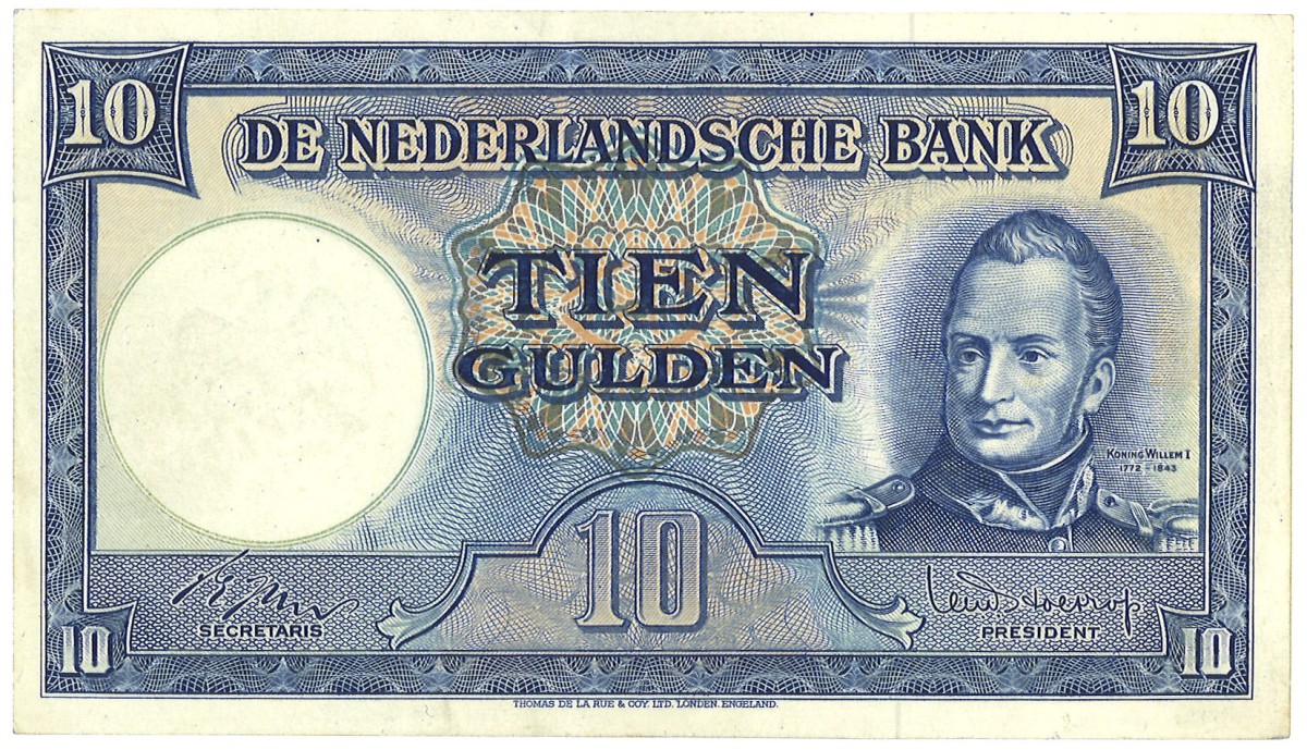 Nederland. 10 Gulden. Bankbiljet. Type 1949. - Prachtig.