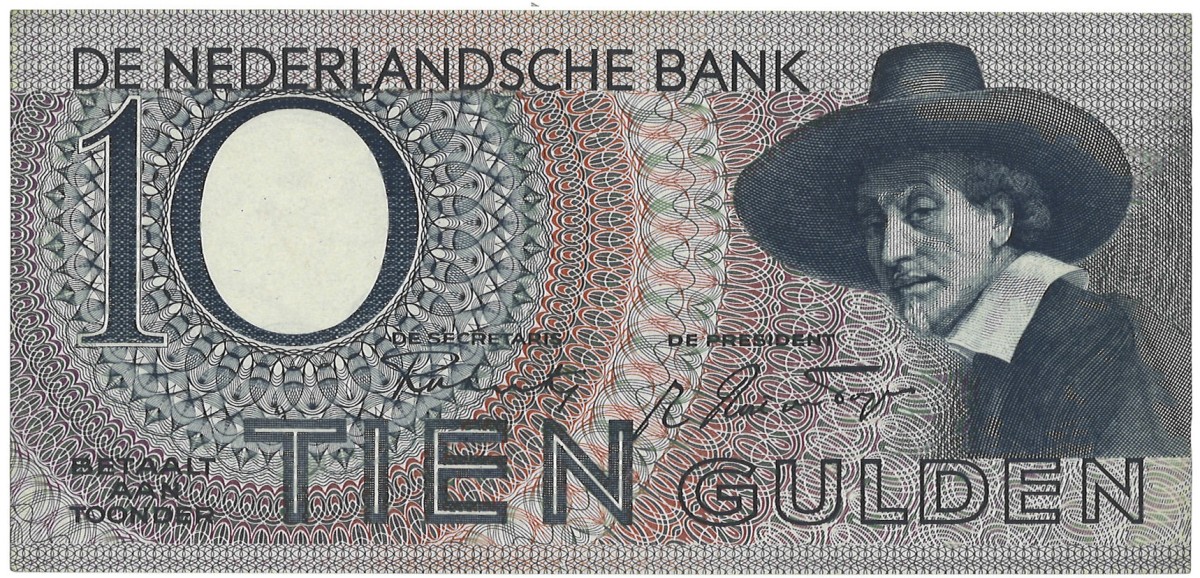 Nederland. 10 Gulden. Bankbiljet. Type 1944. - Prachtig.