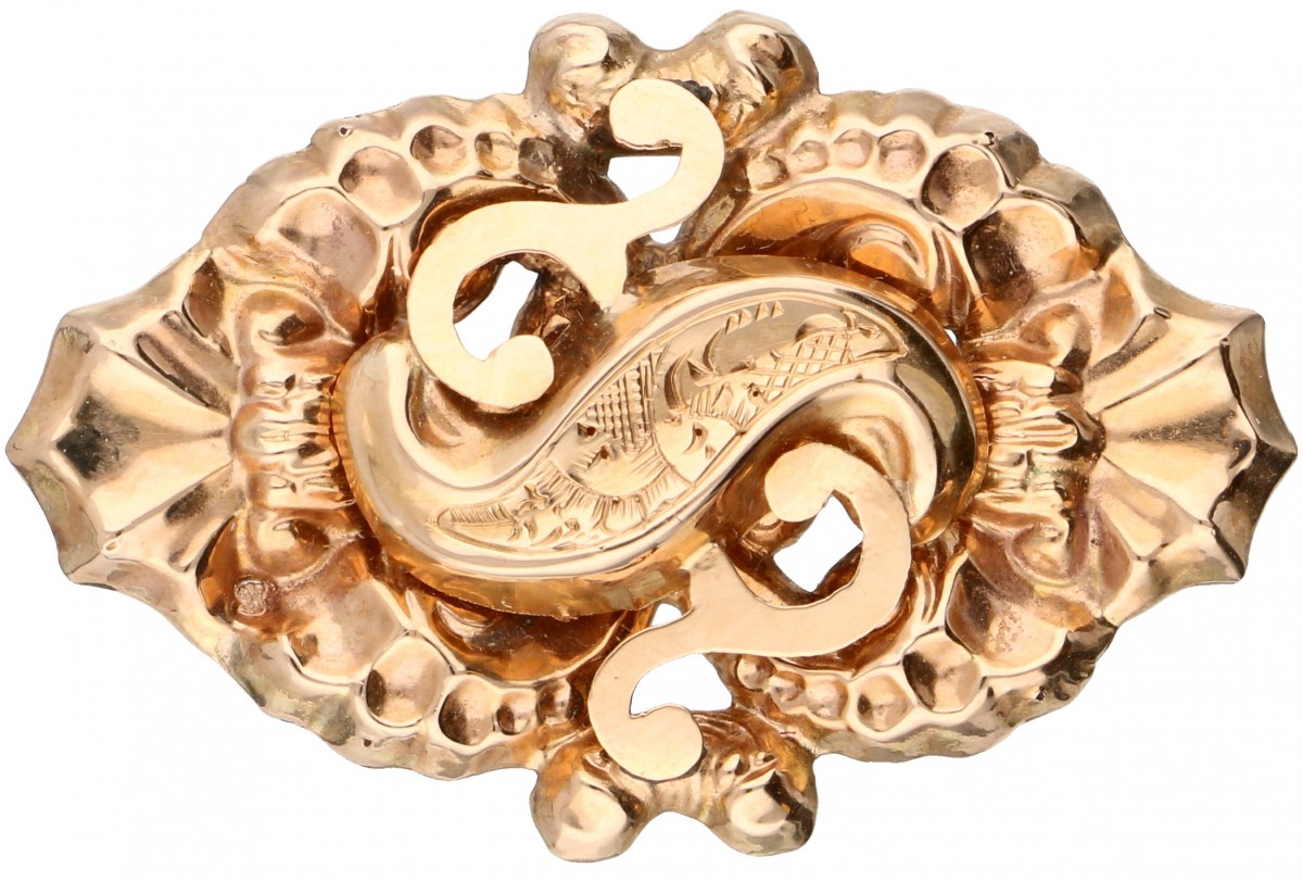 Antieke roségouden decoratieve schuif - 14 kt.