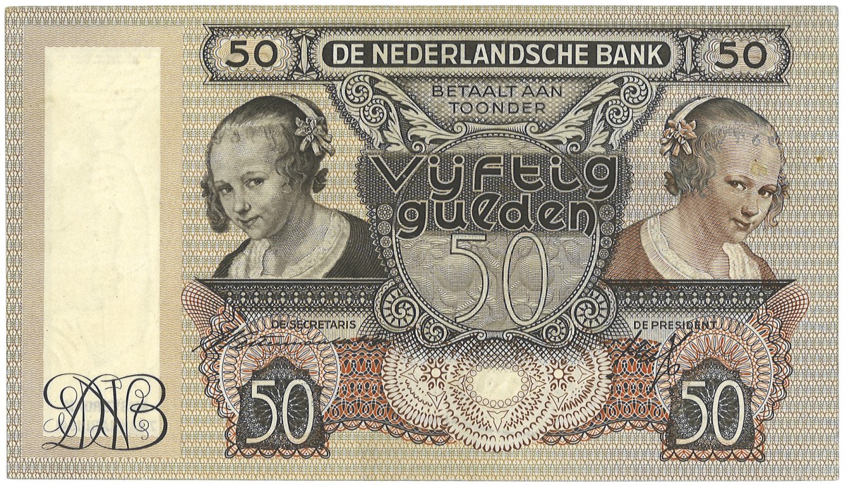 Nederland. 50 Gulden. Bankbiljet. Type 1941. - Zeer Fraai +.