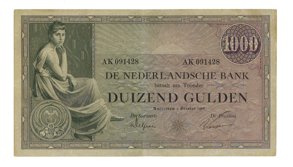 Nederland. 1000 Gulden. Bankbiljet. Type 1926. Type Grietje Seel. - Zeer Fraai +.