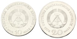 Germany. Lot (2) 10 - 20 Mark. 1972/75, Deutsche Demokratische Republik. XF - UNC.