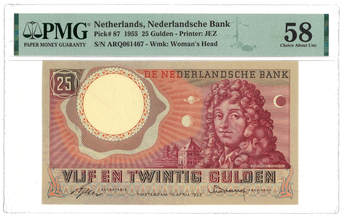 Nederland. 25 Gulden. Bankbiljetten. Type 1955. - PMG 58