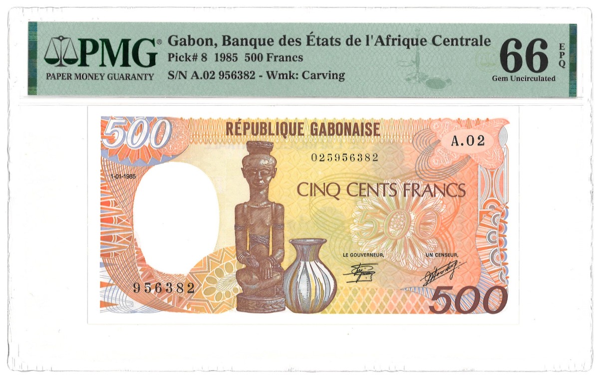 Cabon. 500 Francs. Banknote. Type 1985. - PMG 66EPQ