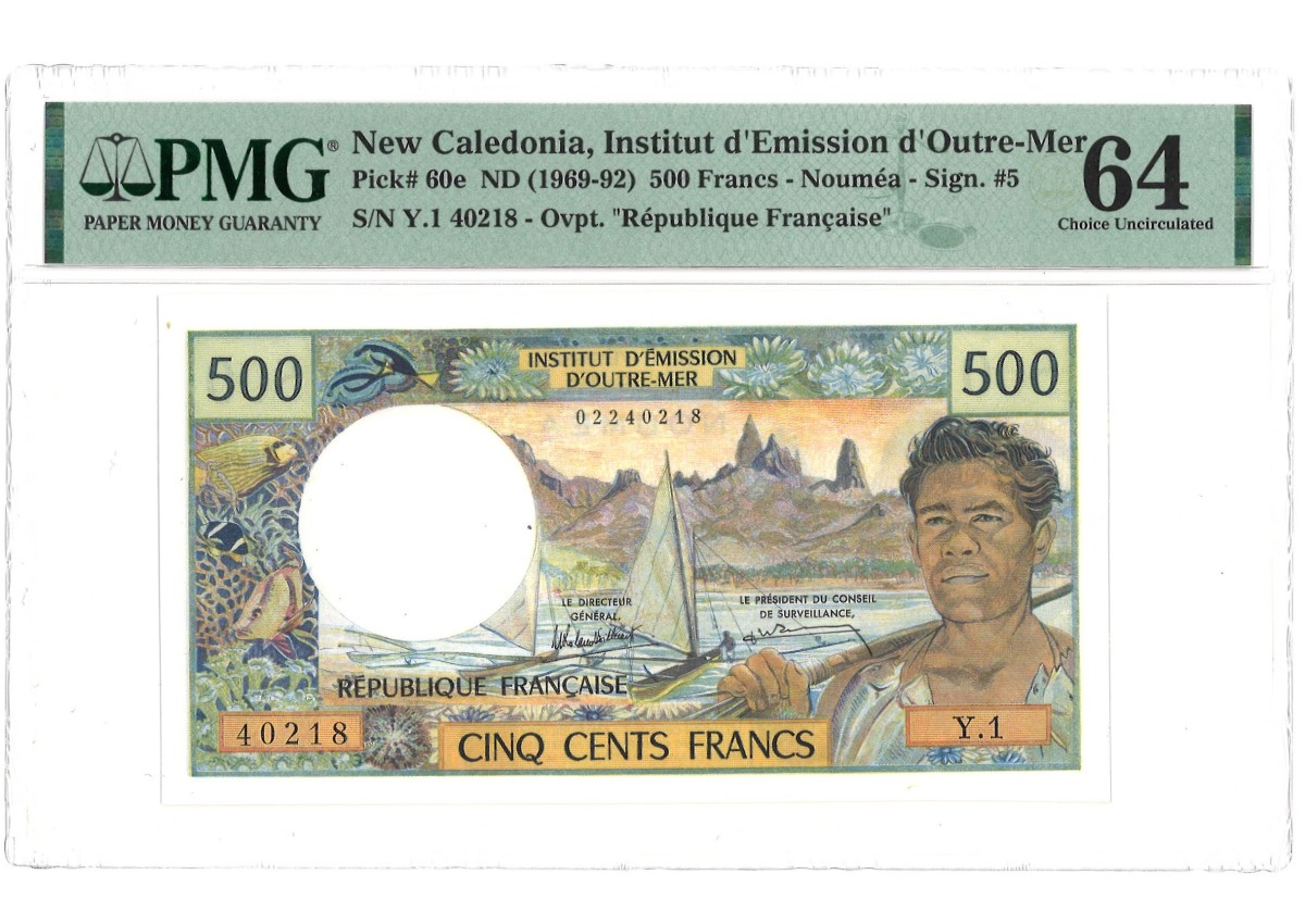 New Caledonia. 500 Francs. Banknote. Type ND. - PMG 64