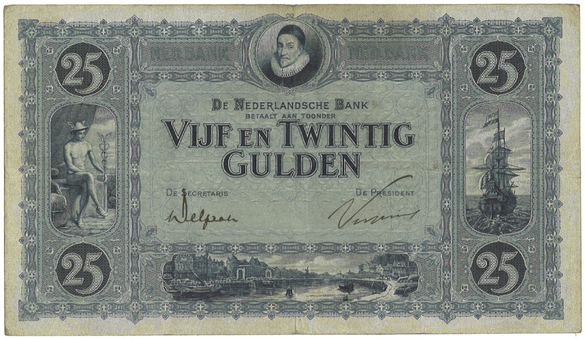 Nederland. 25 Gulden. Bankbiljet. Type 1927. - Zeer Fraai