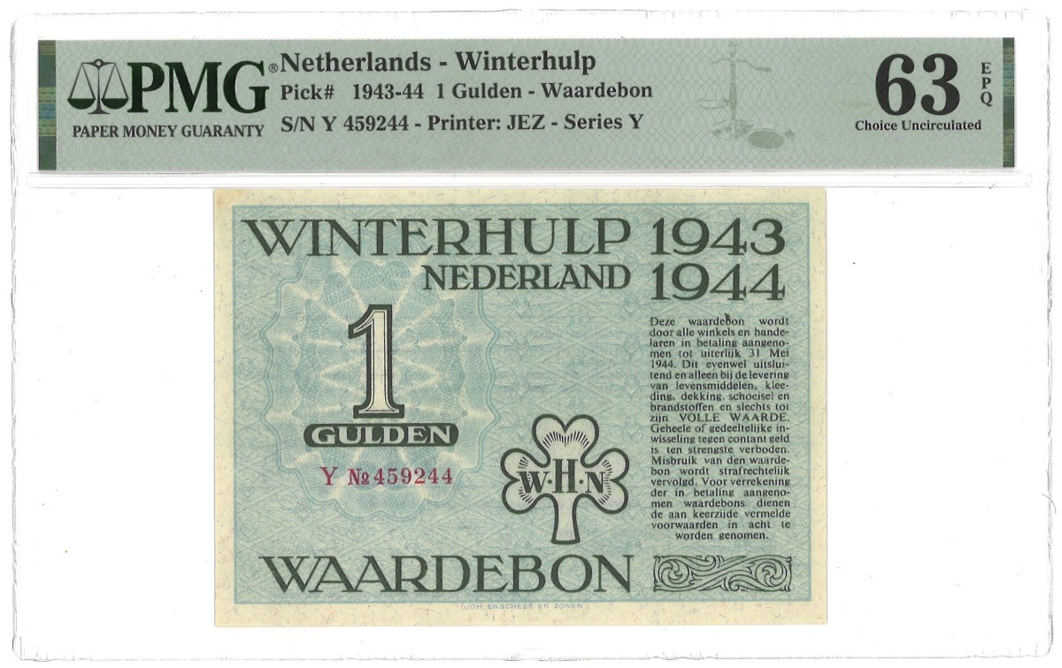 Nederland. 1 Gulden. Winterhulp. Type 1943-1944. - PMG 63EPQ