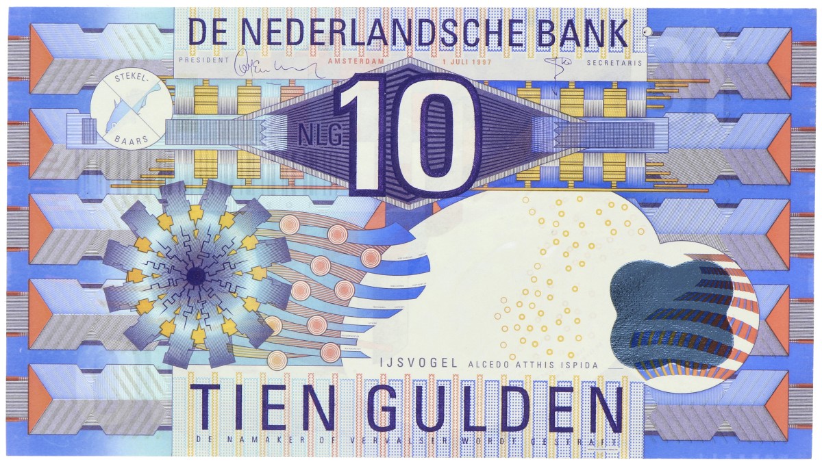 Nederland. 10 Gulden. Bankbiljet. Type 1997. - UNC -