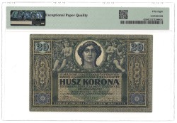 Hungary. 20 Korona. Banknote. Type 1919. - PMG 58EPQ