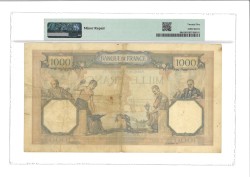 France. 1000 Francs. Banknote. Type 1939 - PMG 25
