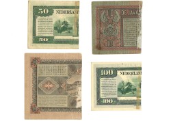 Dutch-indies. lot 4 half banknotes. banknote. Type 1920/1943. - Very fine.