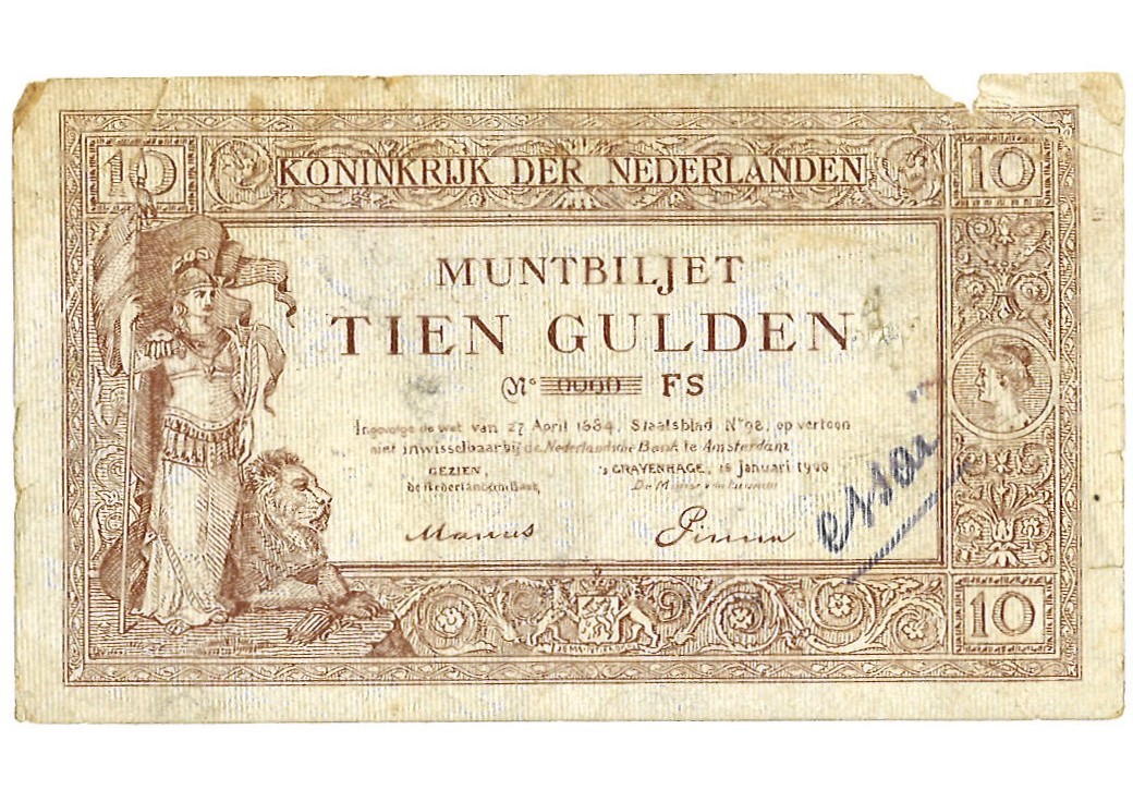 Nederland. 10 Gulden. Reclamegels. Type ND. - Fraai.