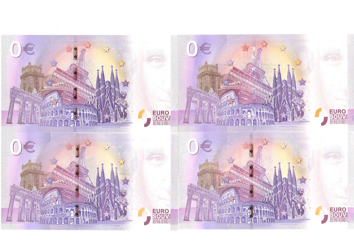 Europe. lot 4 banknotes. souvernir banknote. Type 2018/2019. - UNC.