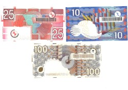 Nederland. lot 3 bankibiljetten. Bankbiljet. Type 1989/1997. - Nagenoeg UNC.