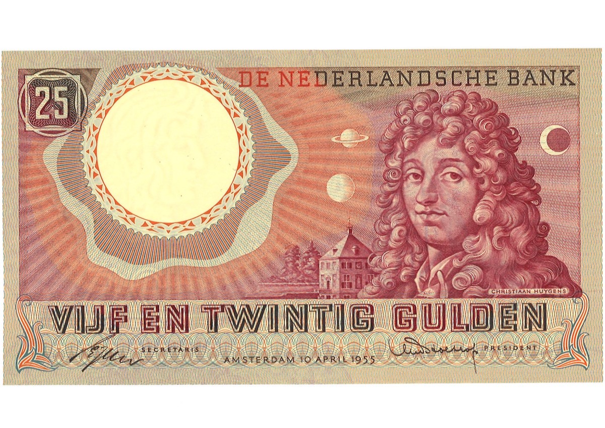 Nederland. 25 Gulden. Bankbiljet. Type 1955. - UNC.