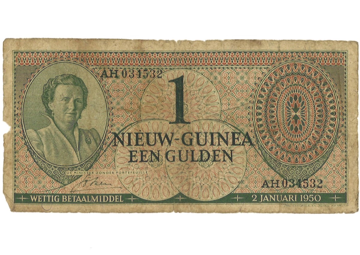 Nieuw-Guinea. 1 Gulden. Bankbiljet. Type 1950. - Fraai.