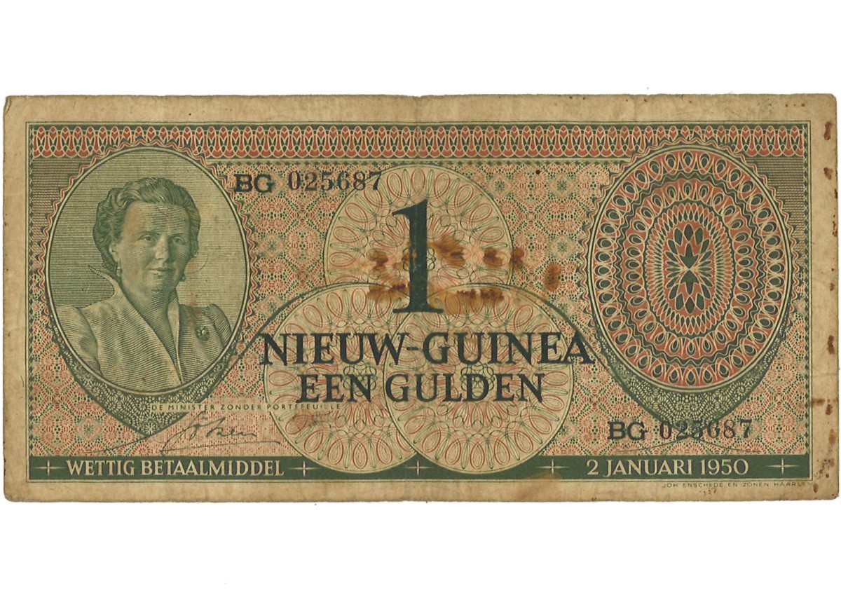 Nieuw-Guinea. 1 Gulden. Bankbiljet. Type 1950. - Fraai.