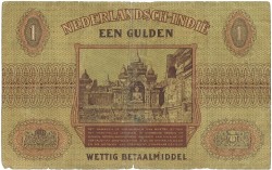 Netherlands-Indies. 1 Gulden. Banknote. Type 1940. - Fine.