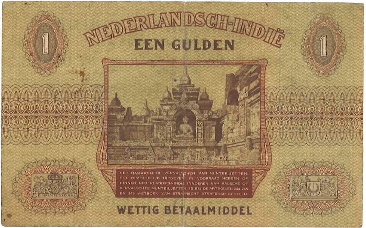 Netherlands-Indies. 1 Gulden. Banknote. Type 1940. - Very fine.