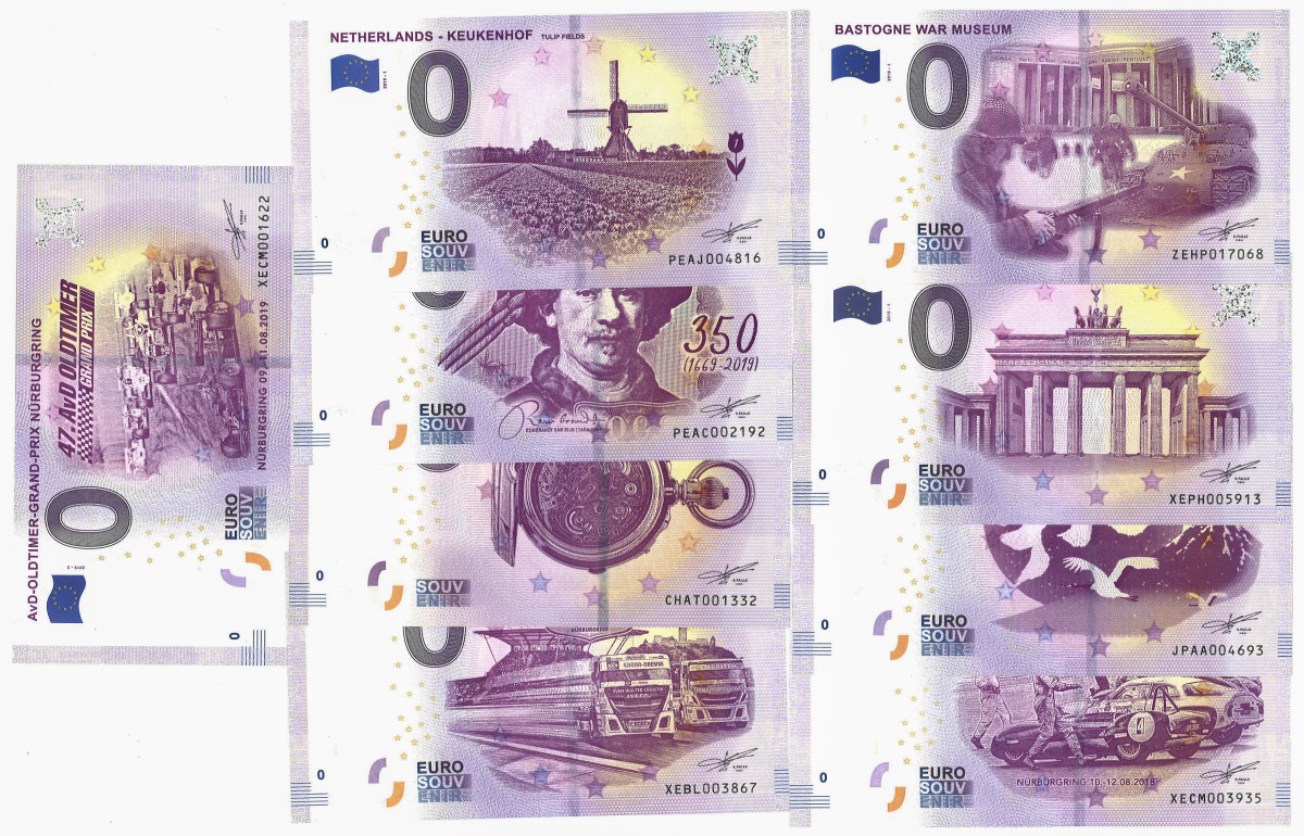 Europe. Lot 9 Banknotes. Banknote. Type 2018/2019. - UNC.