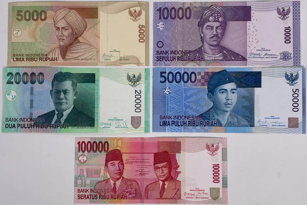 Indonesia. Lot 5 Banknotes. Banknote. Type 2009/2010. - UNC.