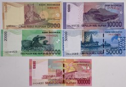 Indonesia. Lot 5 Banknotes. Banknote. Type 2009/2010. - UNC.