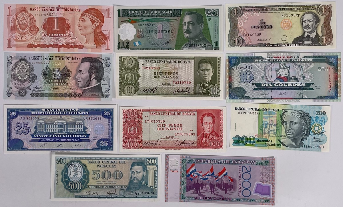 World. Lot 11 Banknotes. Banknote. Type ND. - UNC.