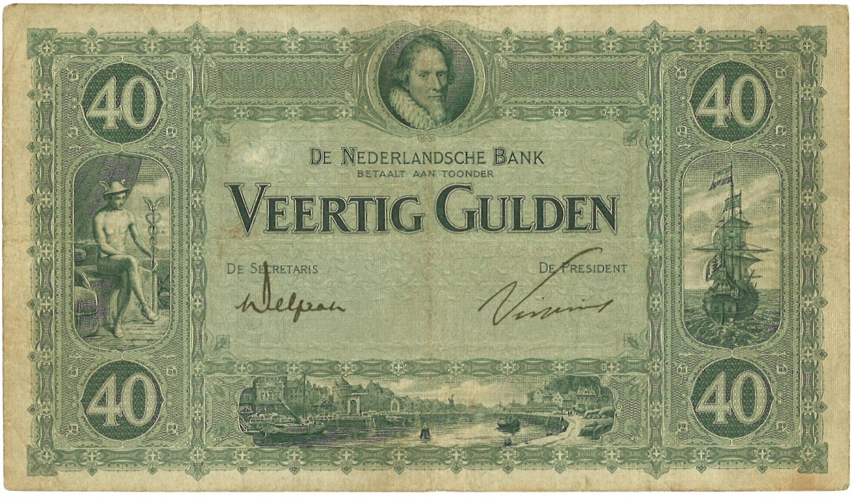 Nederland 40 Gulden Bankbiljet Type 1923 - Zeer Fraai.