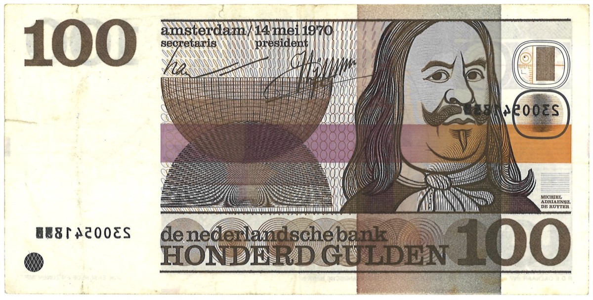 Nederland. 100 Gulden. Misdruk. Type 1970. - Zeer Fraai.