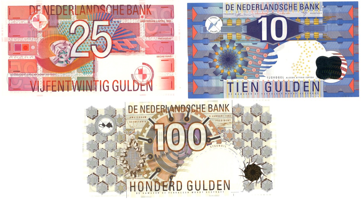 Nederland. Lot 3 Bankbiljetten. Bankbiljet. Type 1989/1992. - Nagenoeg UNC.