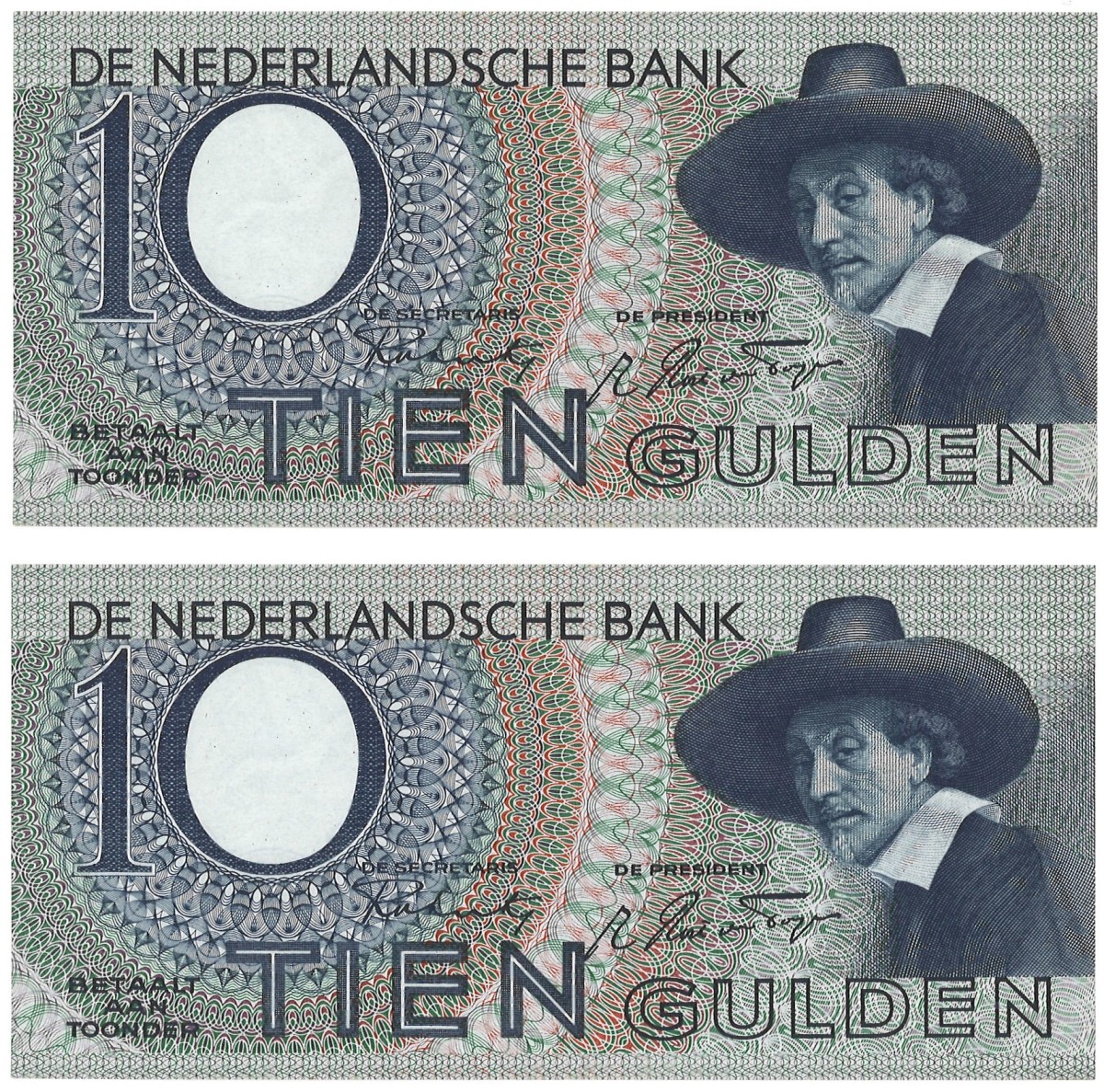 Nederland. 10 Gulden. Bankbiljet. Type 1943. - UNC.