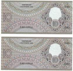 Nederland. 10 Gulden. Bankbiljet. Type 1943. - UNC.