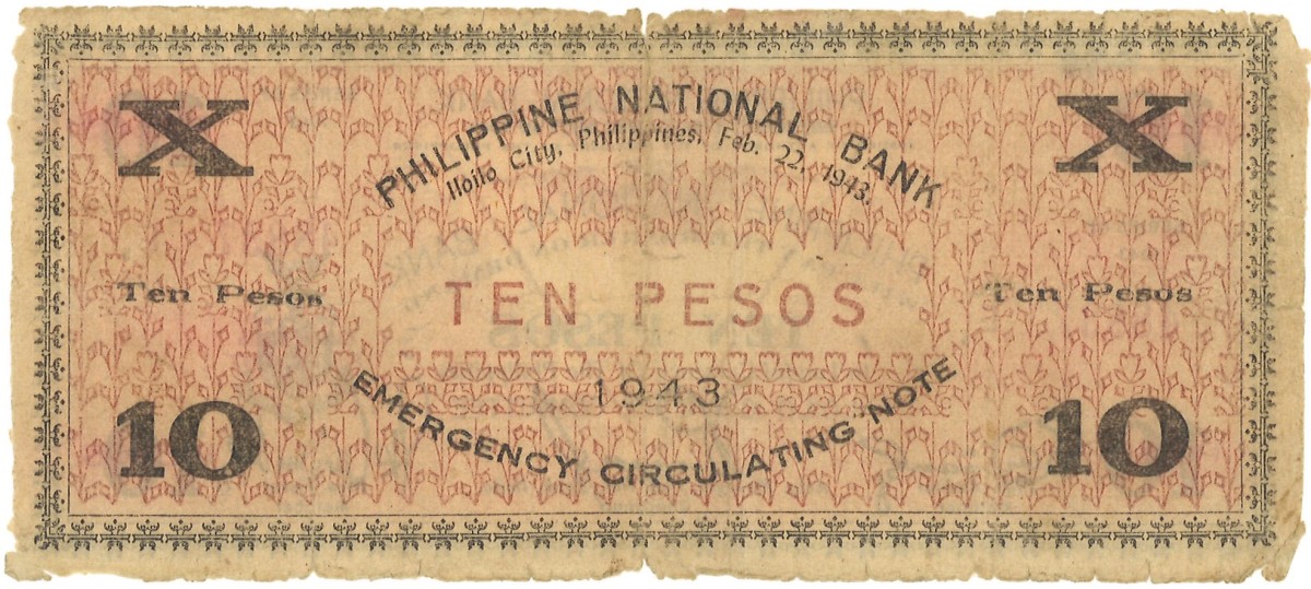 Philipines. 10 Pesos. Banknote. Type 1943. - Good.