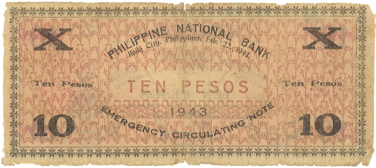 Philipines. 10 Pesos. Banknote. Type 1943. - Good.