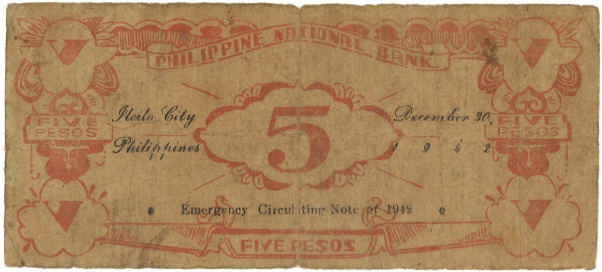 Philipines. 5 Pesos. Banknote. Type 1942. - Good.