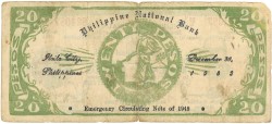 Philipines. 20 Pesos. Banknote. Type 1942. - Good.